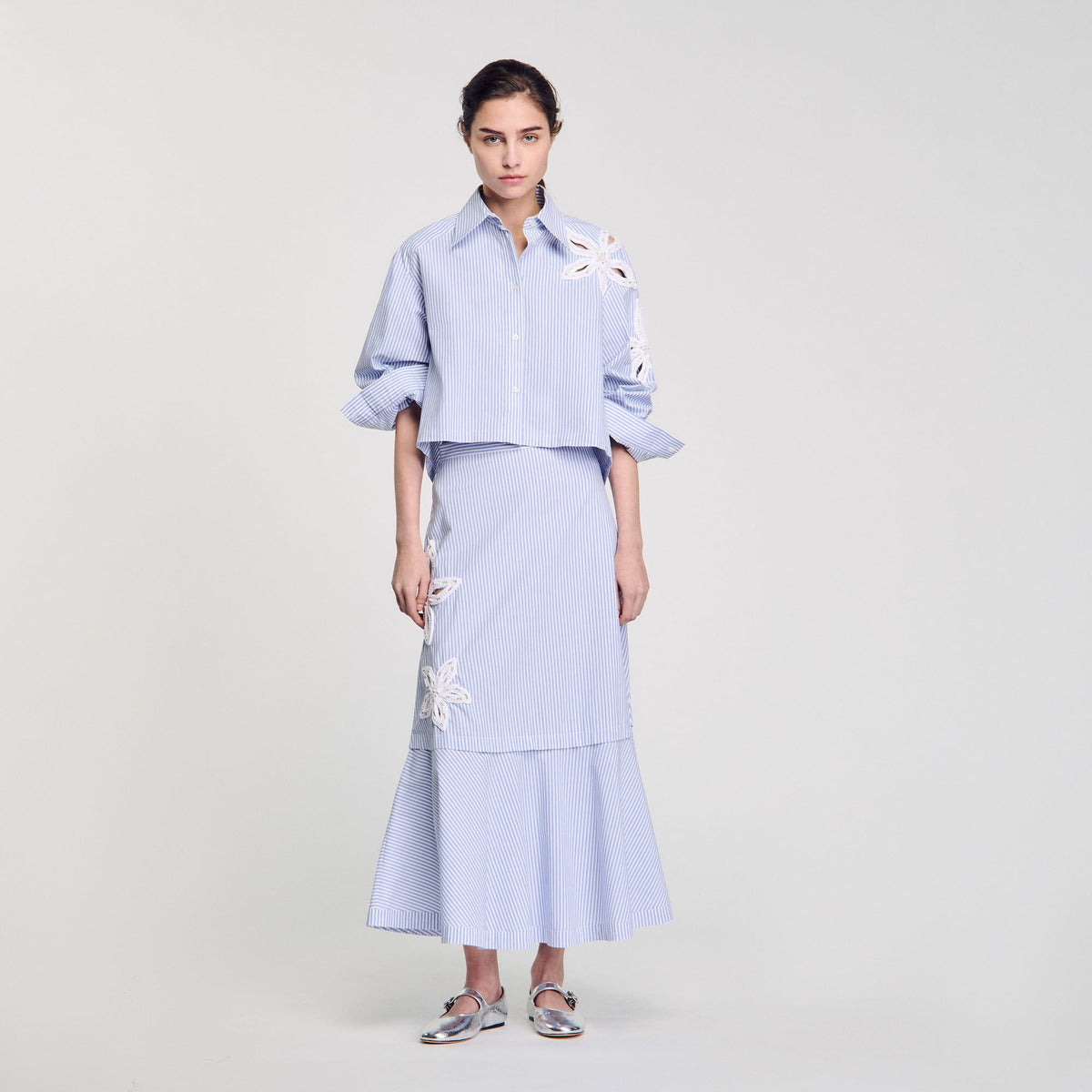 Sandro Women Maxi striped skirt
