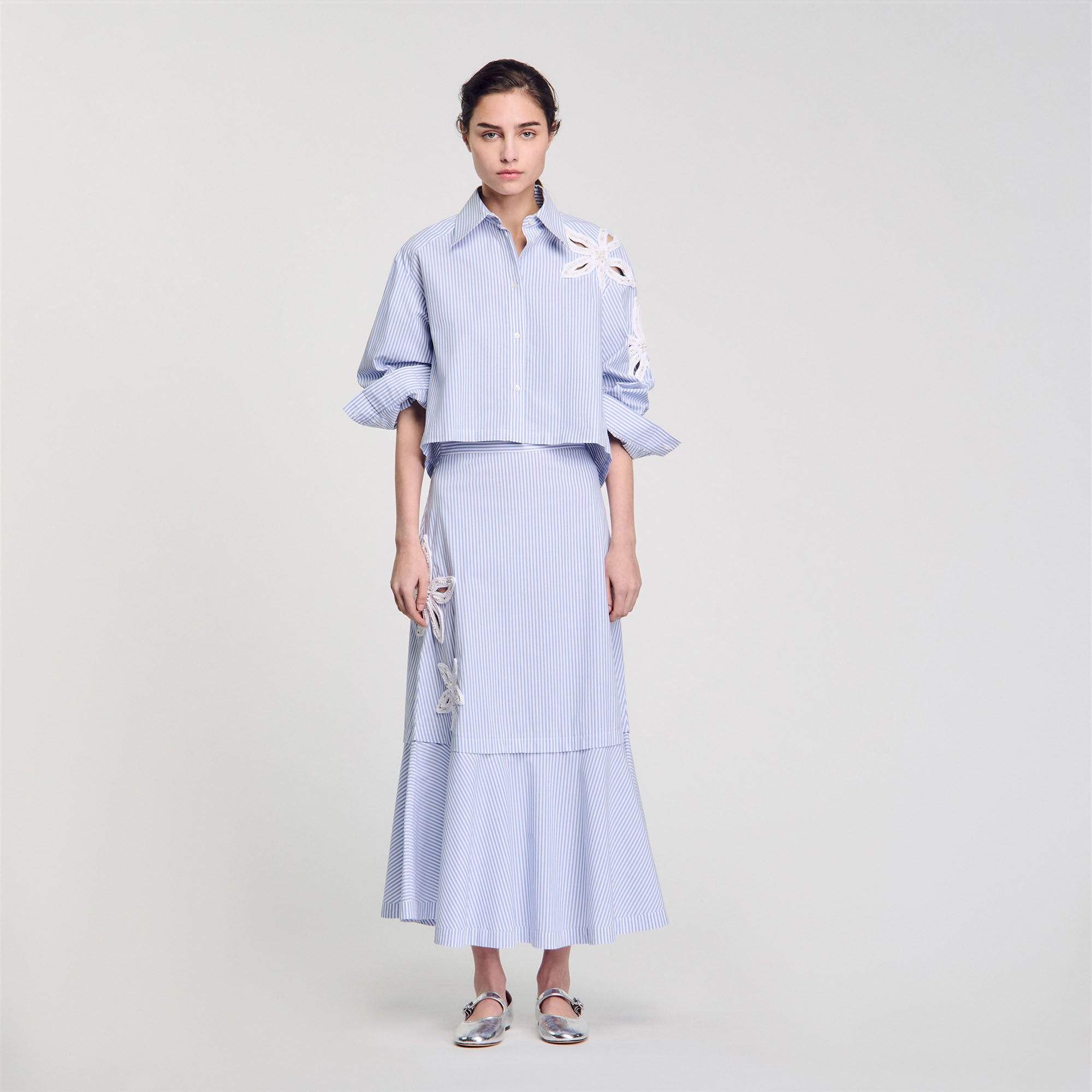 Sandro Women Maxi striped skirt