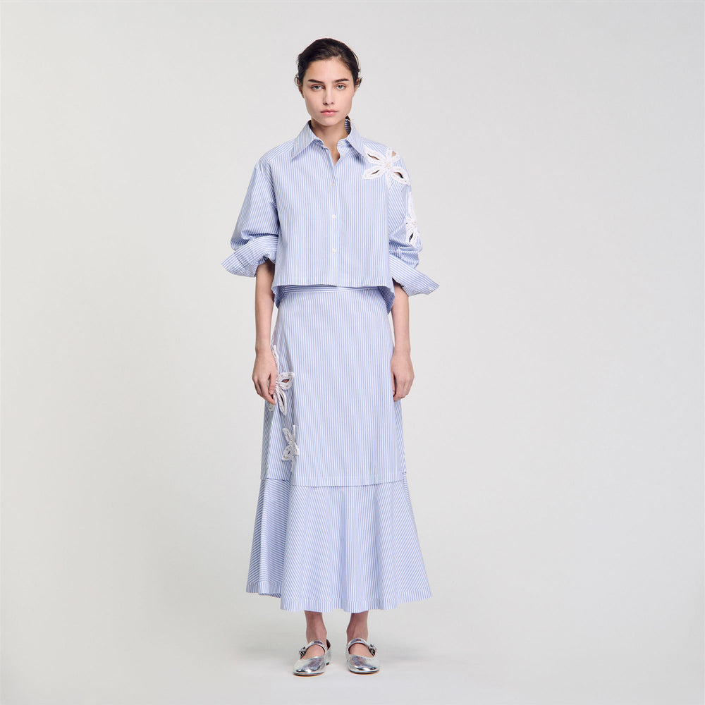 Sandro Women Maxi striped skirt
