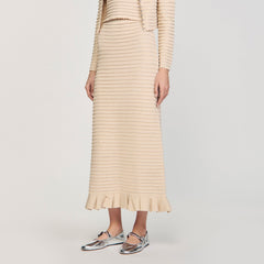Sandro Women Rhinestone knit maxi skirt