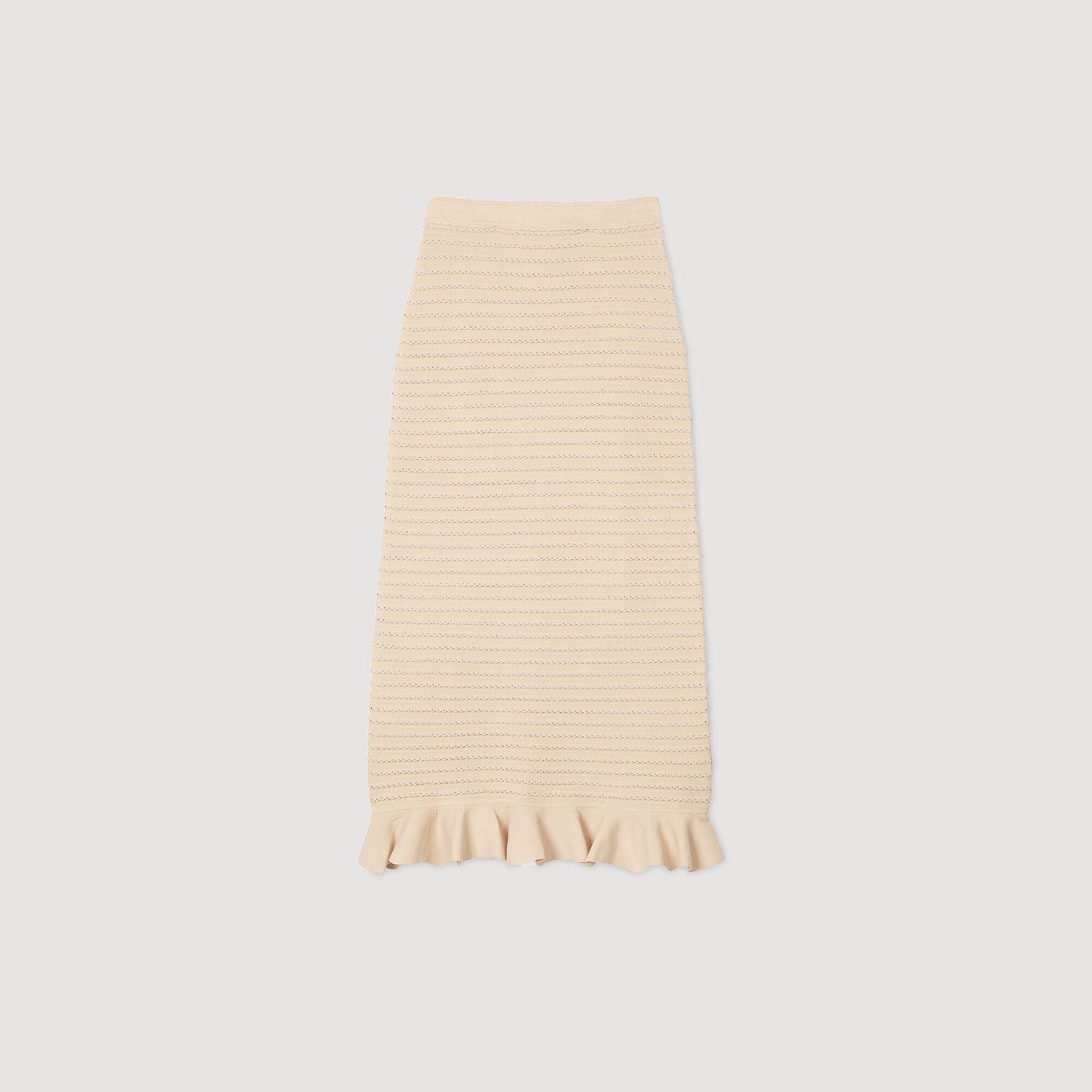 Sandro Women Rhinestone knit maxi skirt