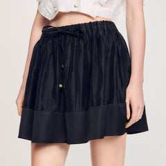Sandro Women Mini dual-material skirt