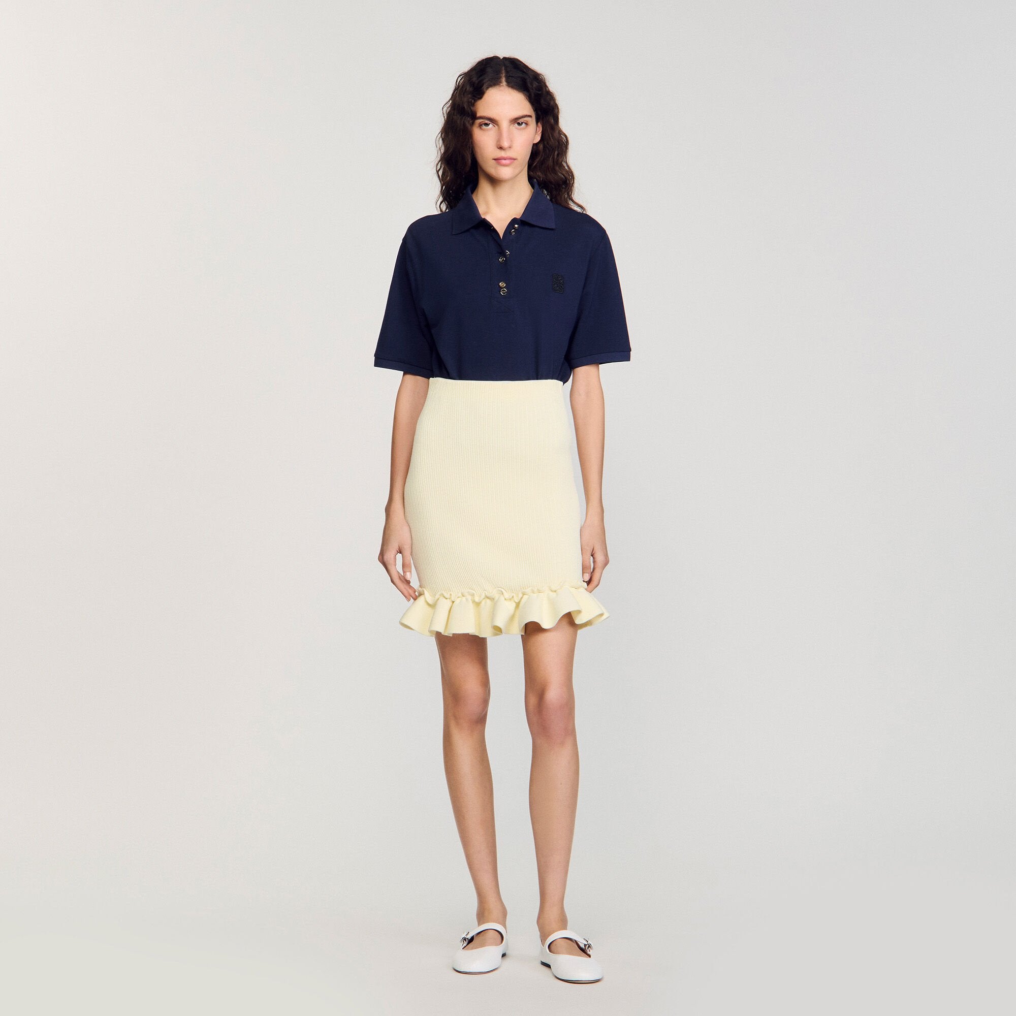 Sandro Women Knitted skirt with ruffle