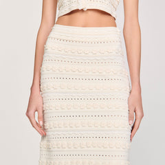 Sandro Women Maxi skirt with crochet detailing