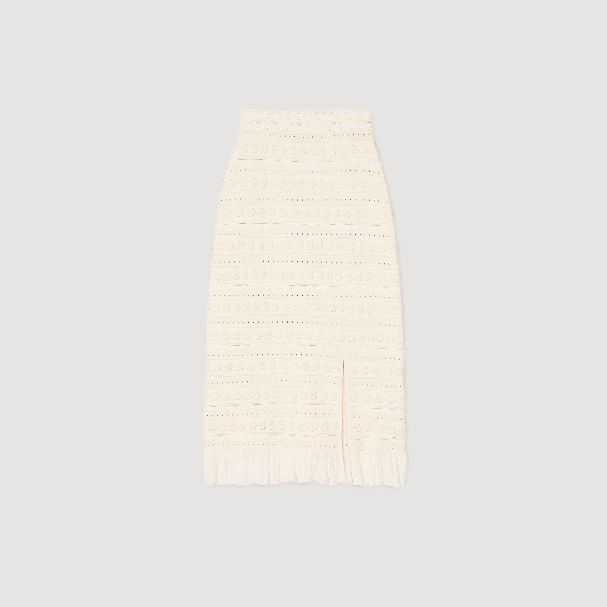 Sandro Women Maxi skirt with crochet detailing