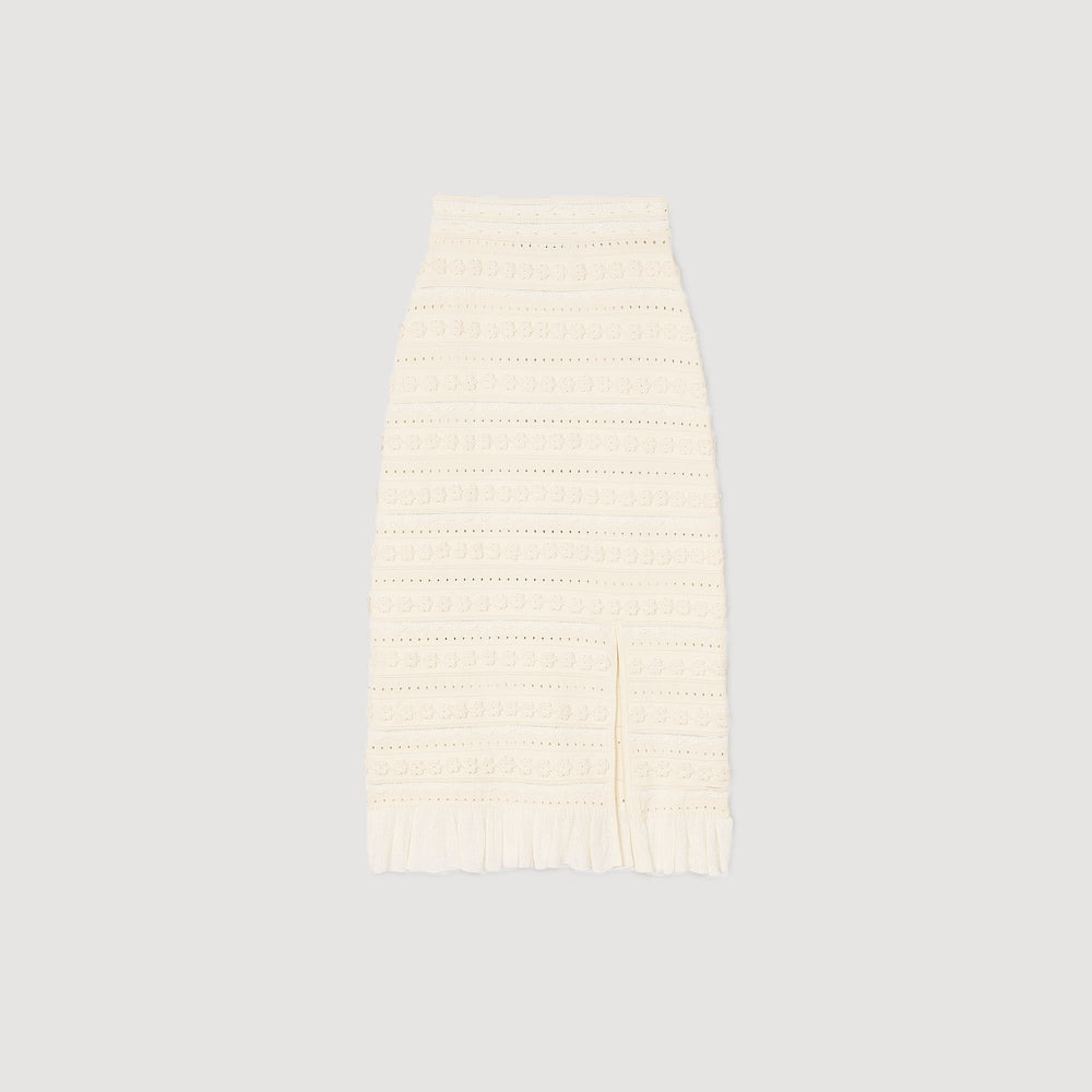 Sandro Women Maxi skirt with crochet detailing