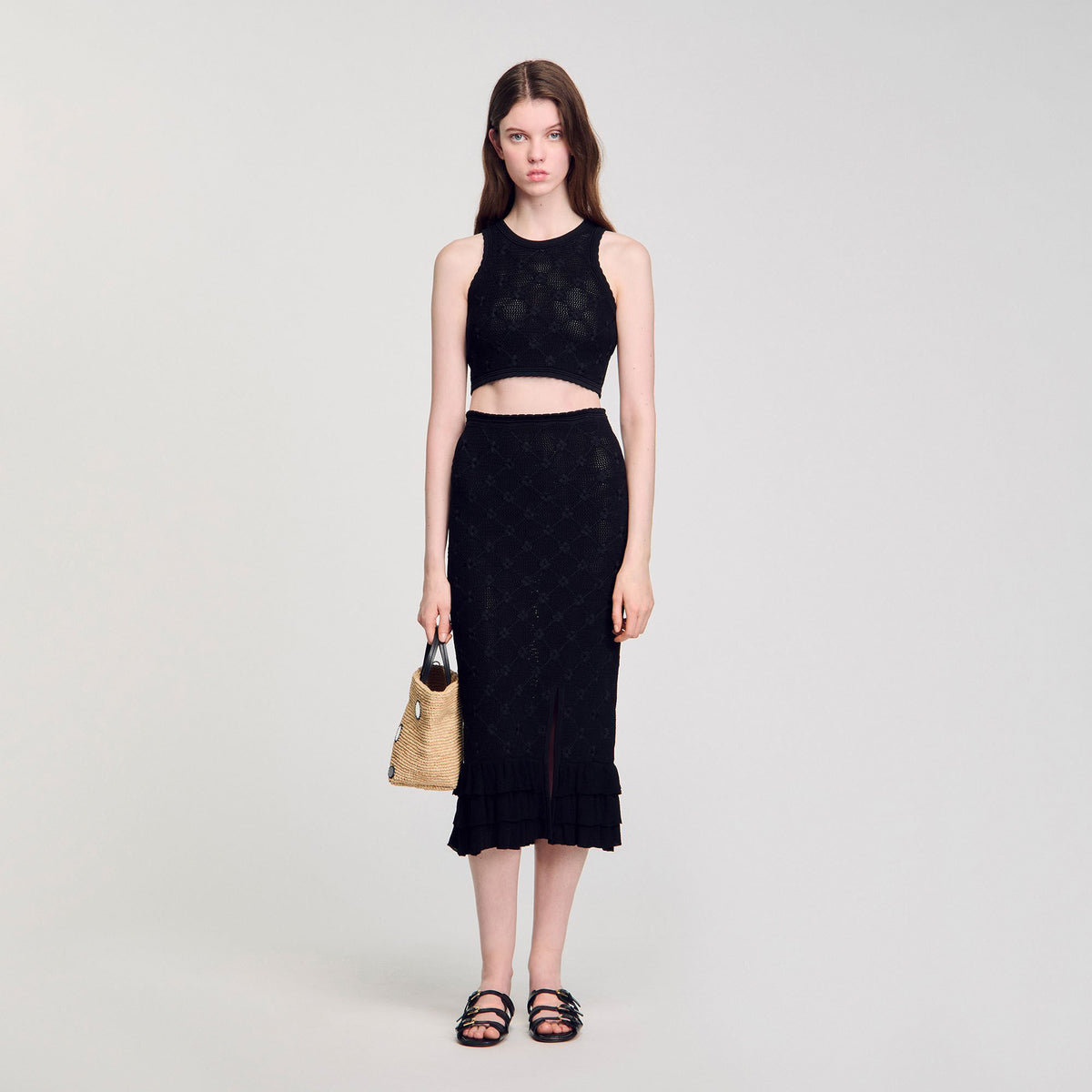 Sandro Women Knit midi skirt