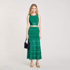 Sandro Women Maxi decorative knit skirt