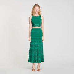 Sandro Women Maxi decorative knit skirt