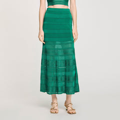Sandro Women Maxi decorative knit skirt