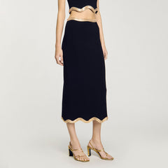 Sandro Women Maxi knitted skirt with chain detail