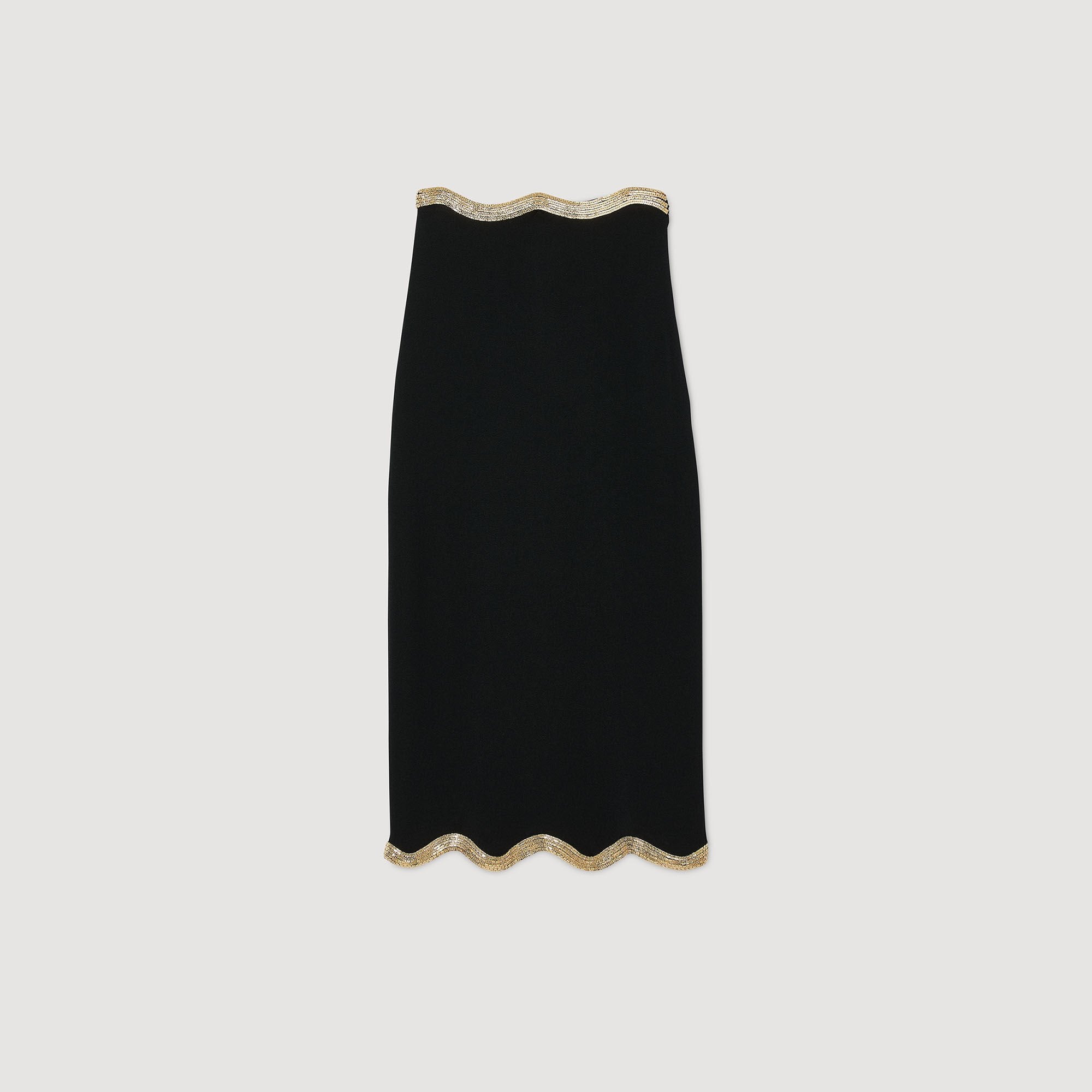 Sandro Women Maxi knitted skirt with chain detail