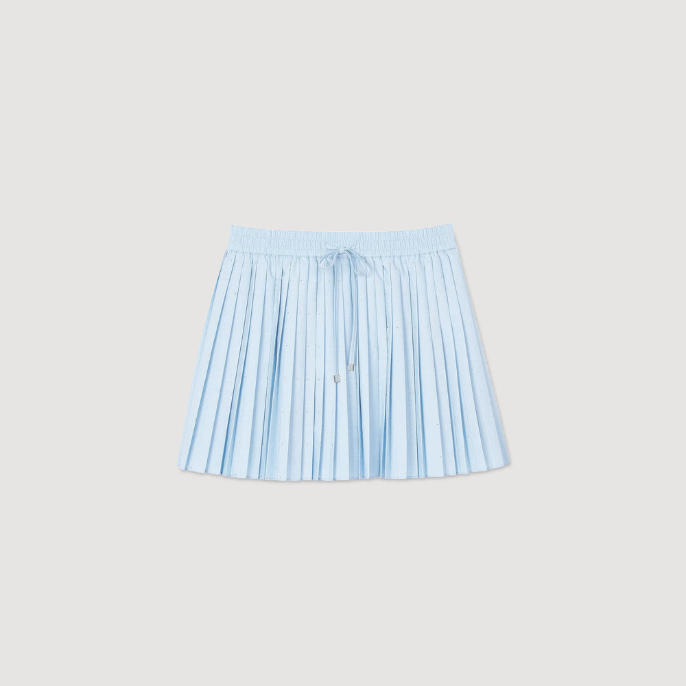 Sandro Women Mini pleated rhinestone skirt