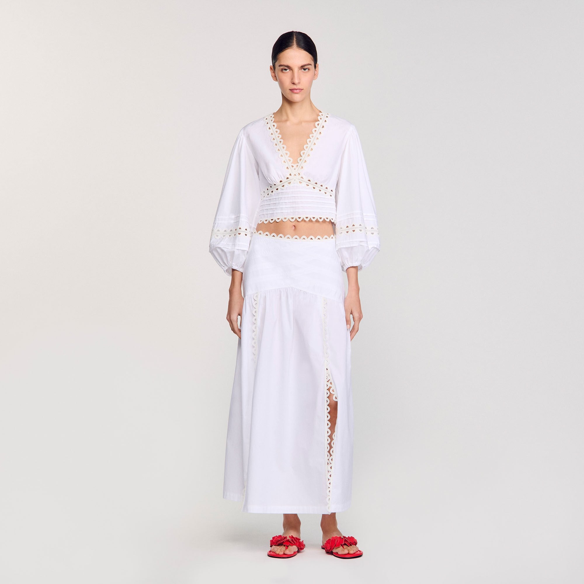 Sandro Women Maxi poplin skirt