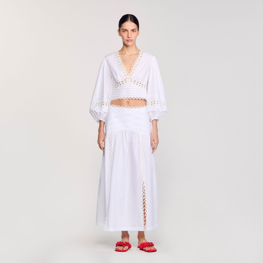 Sandro Women Maxi poplin skirt