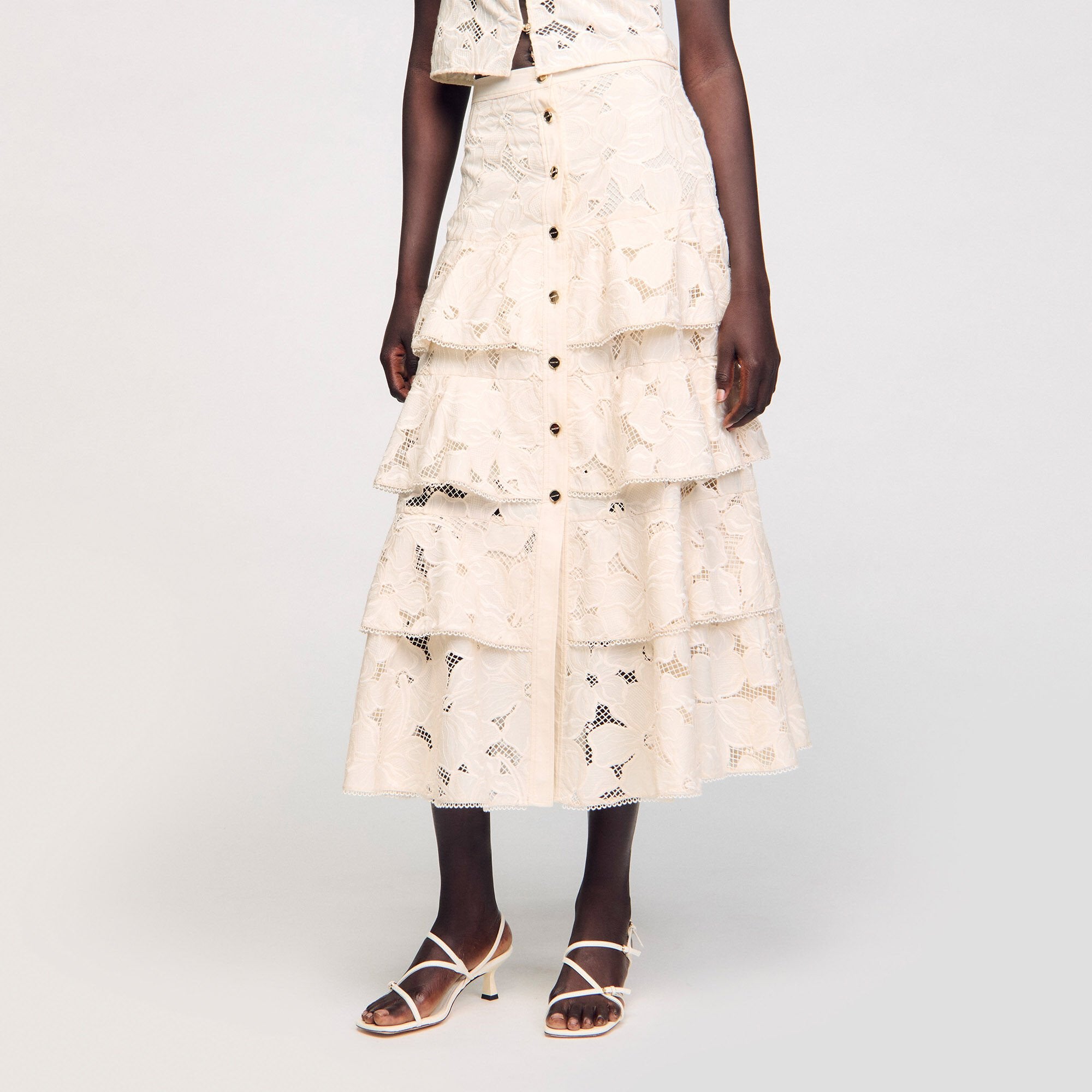 Sandro Women Maxi frilled skirt