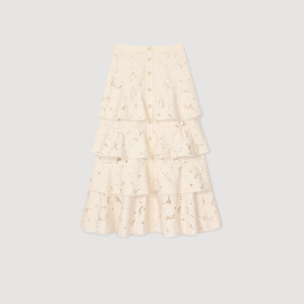 Sandro Women Maxi frilled skirt
