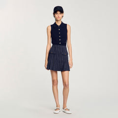 Sandro Women Mini striped pleated skirt