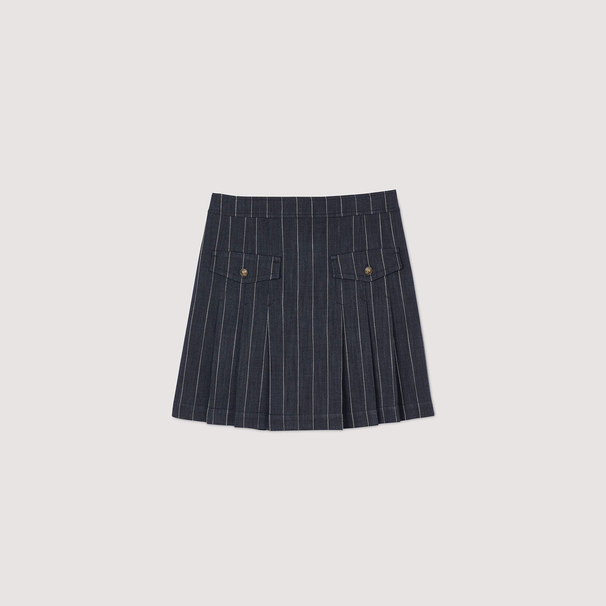 Sandro Women Mini striped pleated skirt