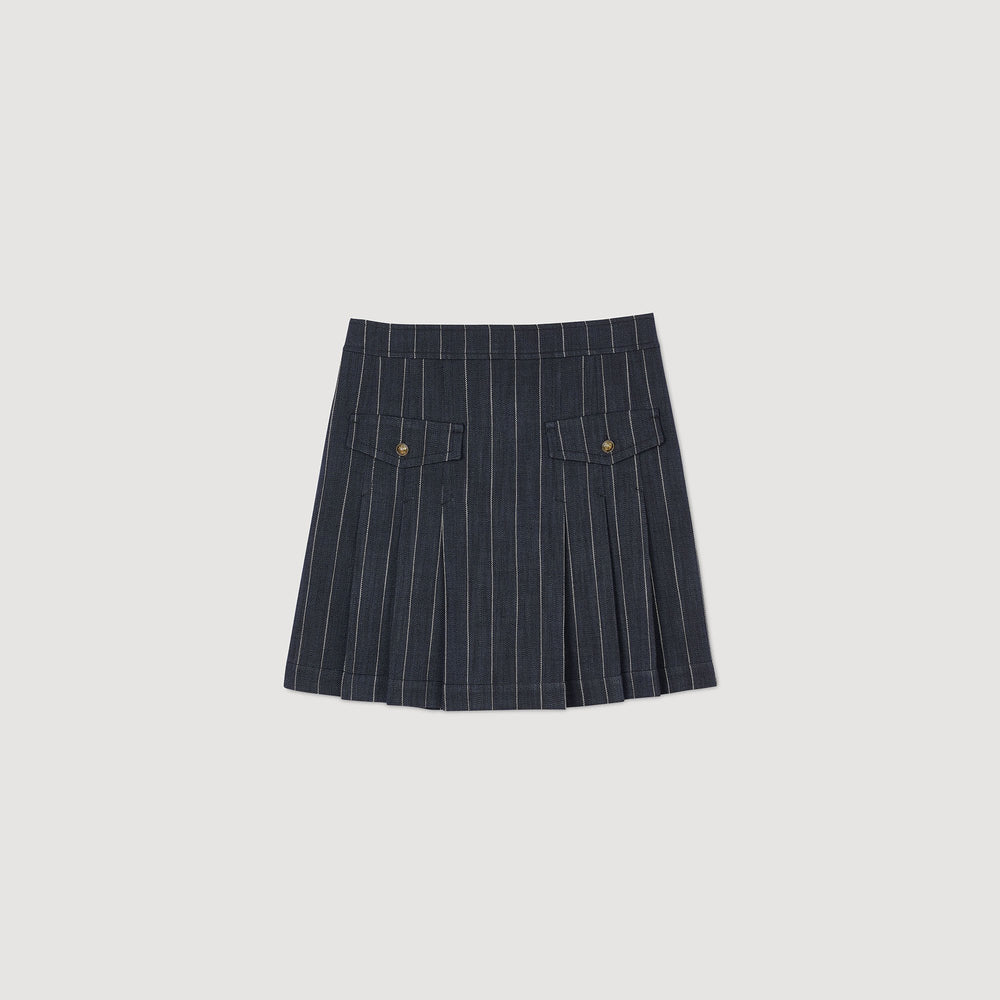 Sandro Women Mini striped pleated skirt