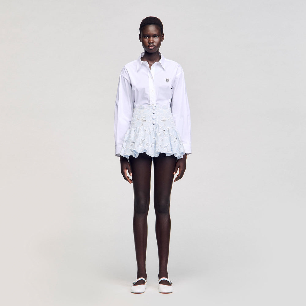 Sandro Women Mini guipure skirt