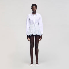 Sandro Women Mini guipure skirt