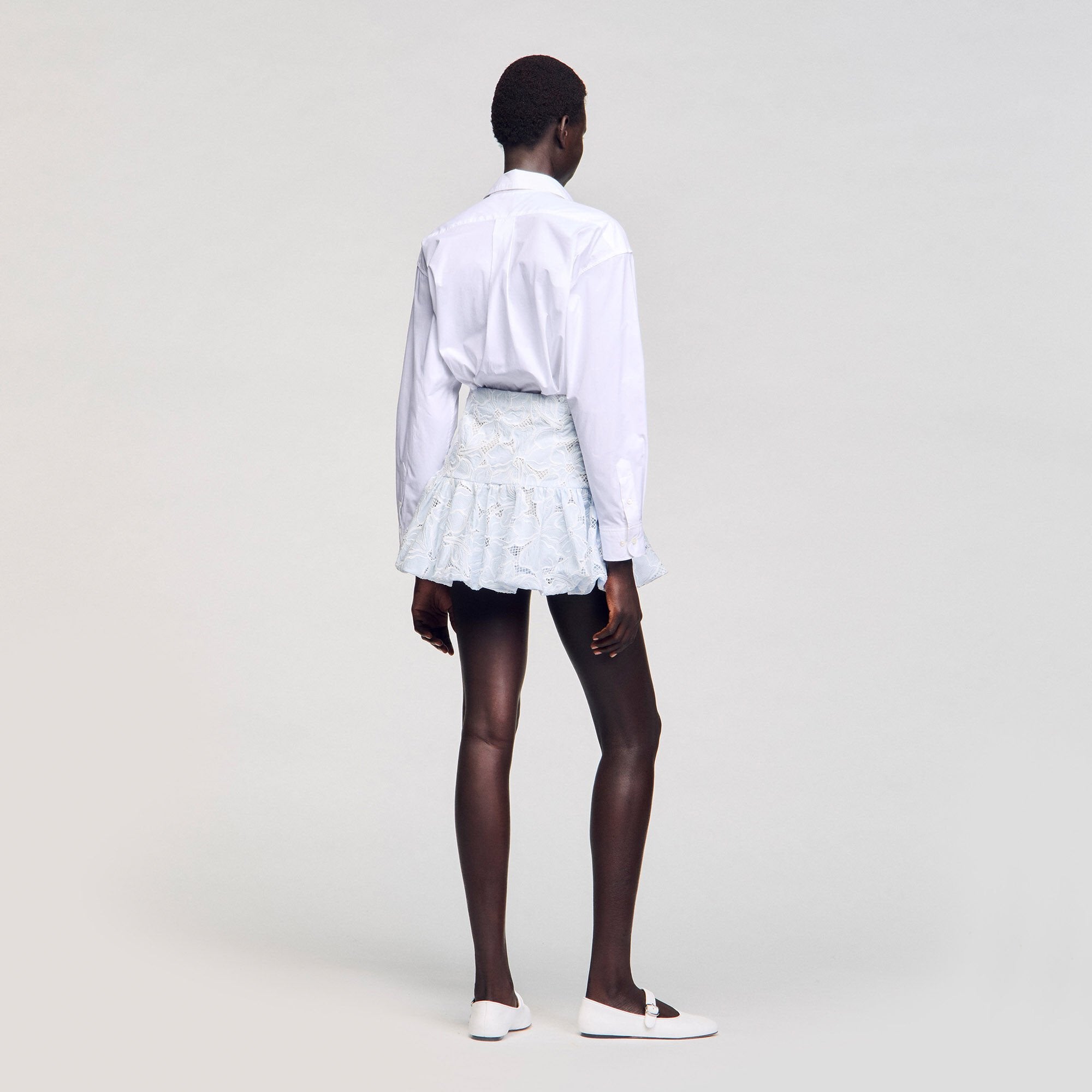Sandro Women Mini guipure skirt