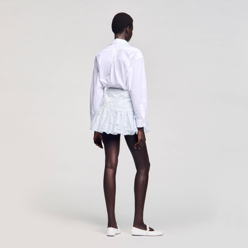Sandro Women Mini guipure skirt