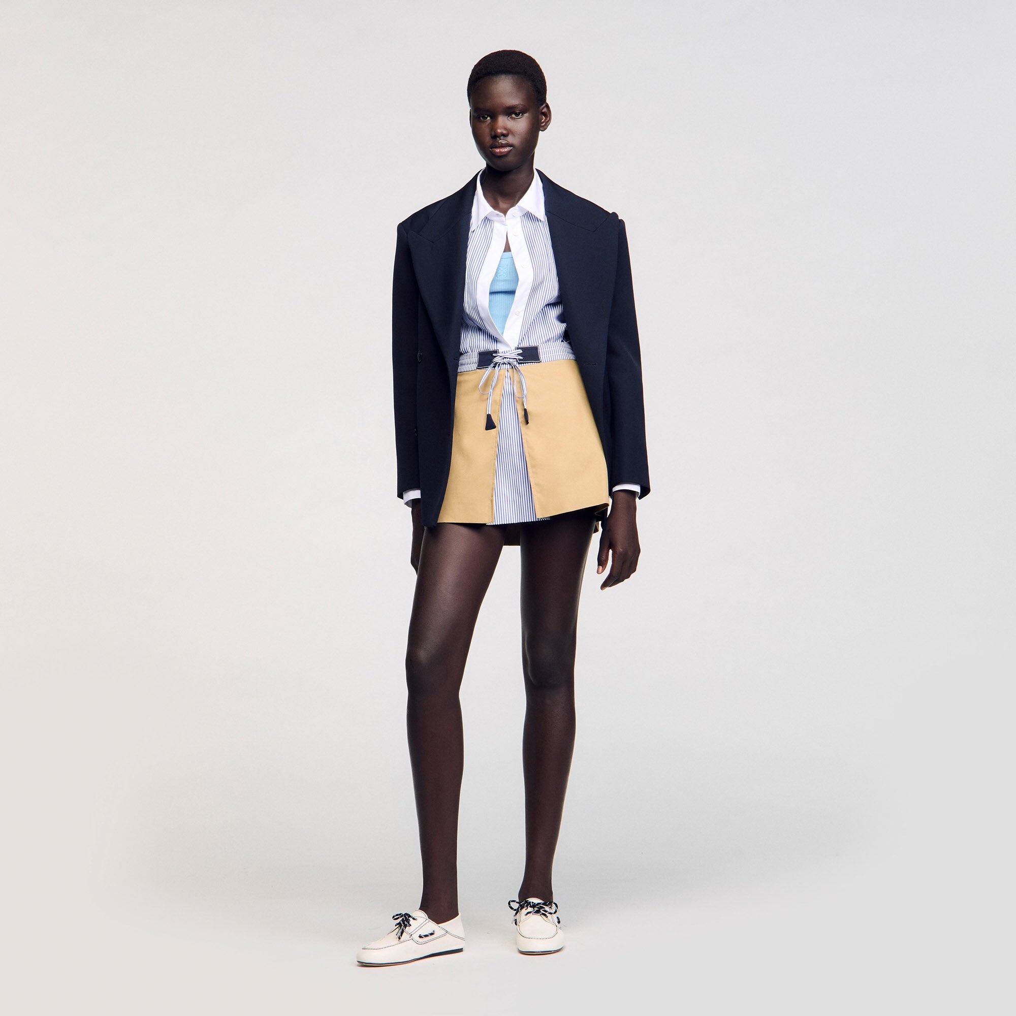 Sandro Women Mini dual-material skirt