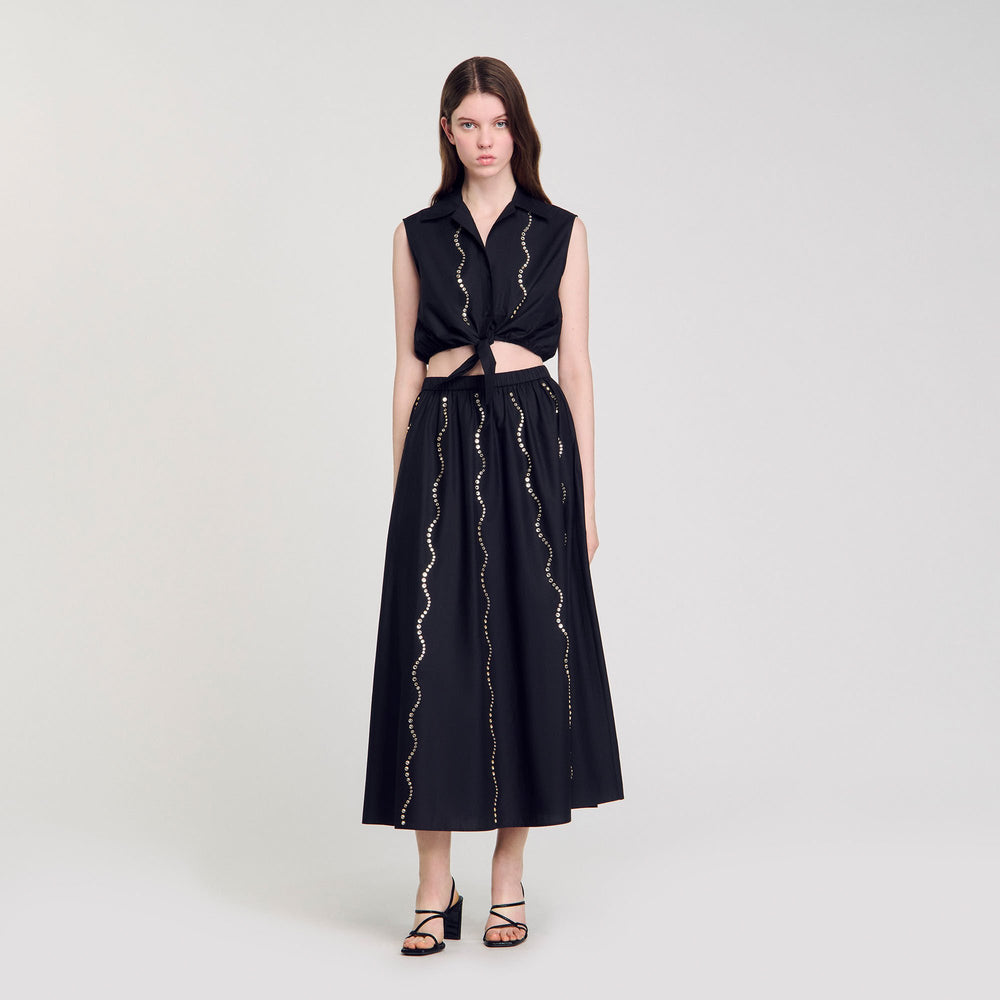 Sandro Women Maxi rhinestone skirt