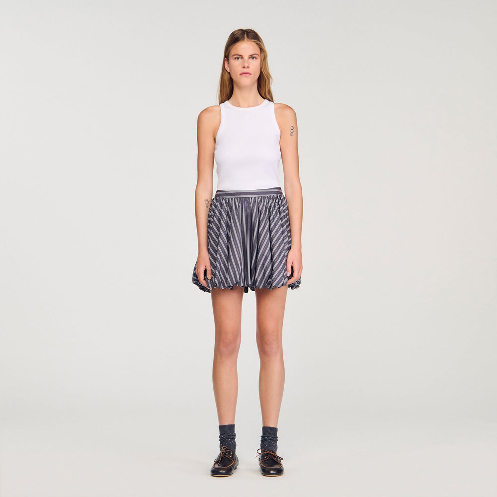 Sandro Women Striped rhinestone bubble skirt