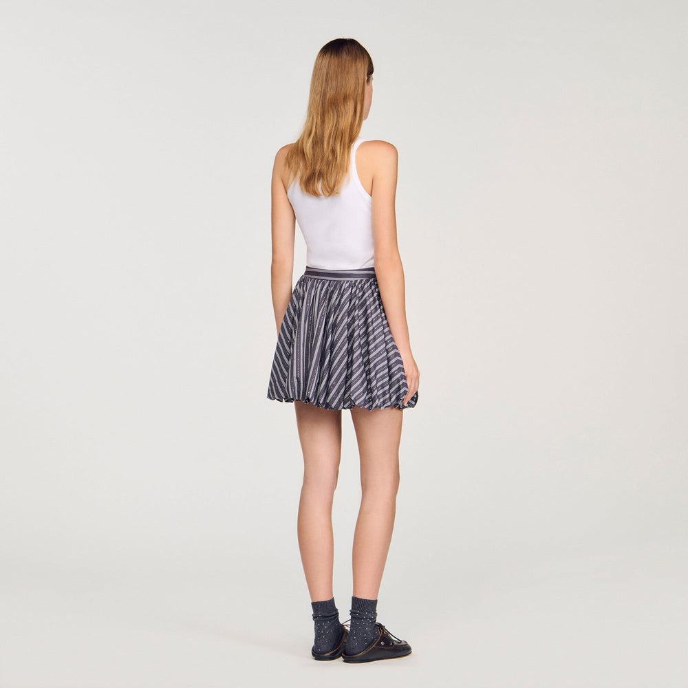 Sandro Women Striped rhinestone bubble skirt