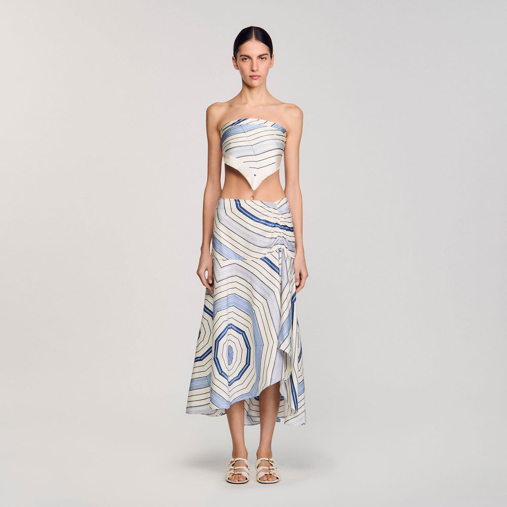 Sandro Women Spiral-motif maxi skirt