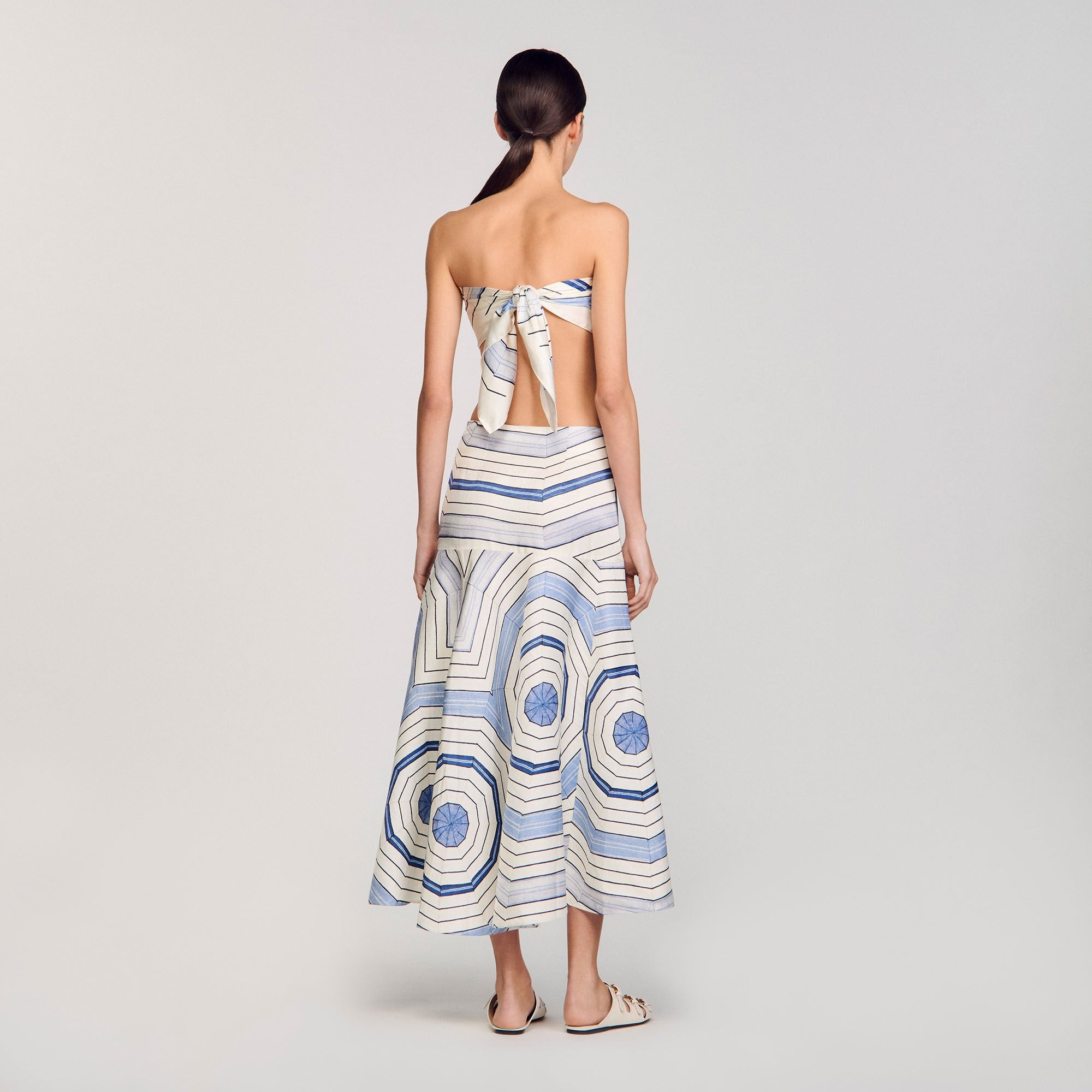 Sandro Women Spiral-motif maxi skirt
