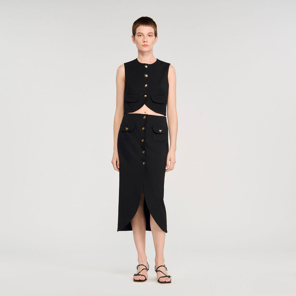 Sandro Women Buttoned midi skirt