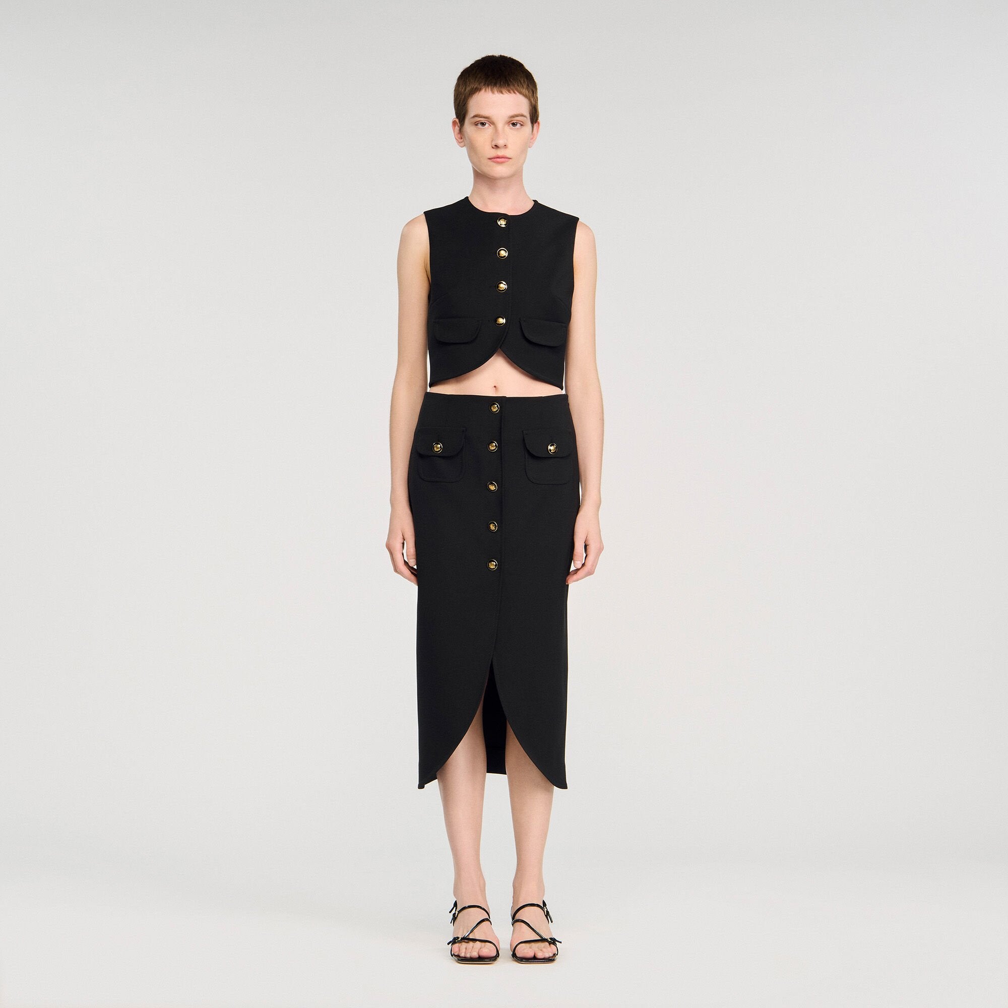 Sandro Women Buttoned midi skirt