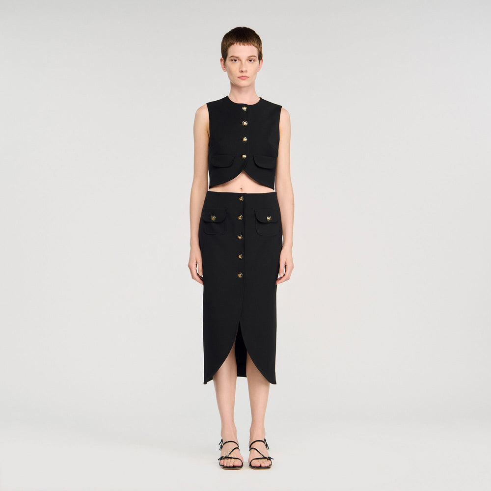 Sandro Women Buttoned midi skirt