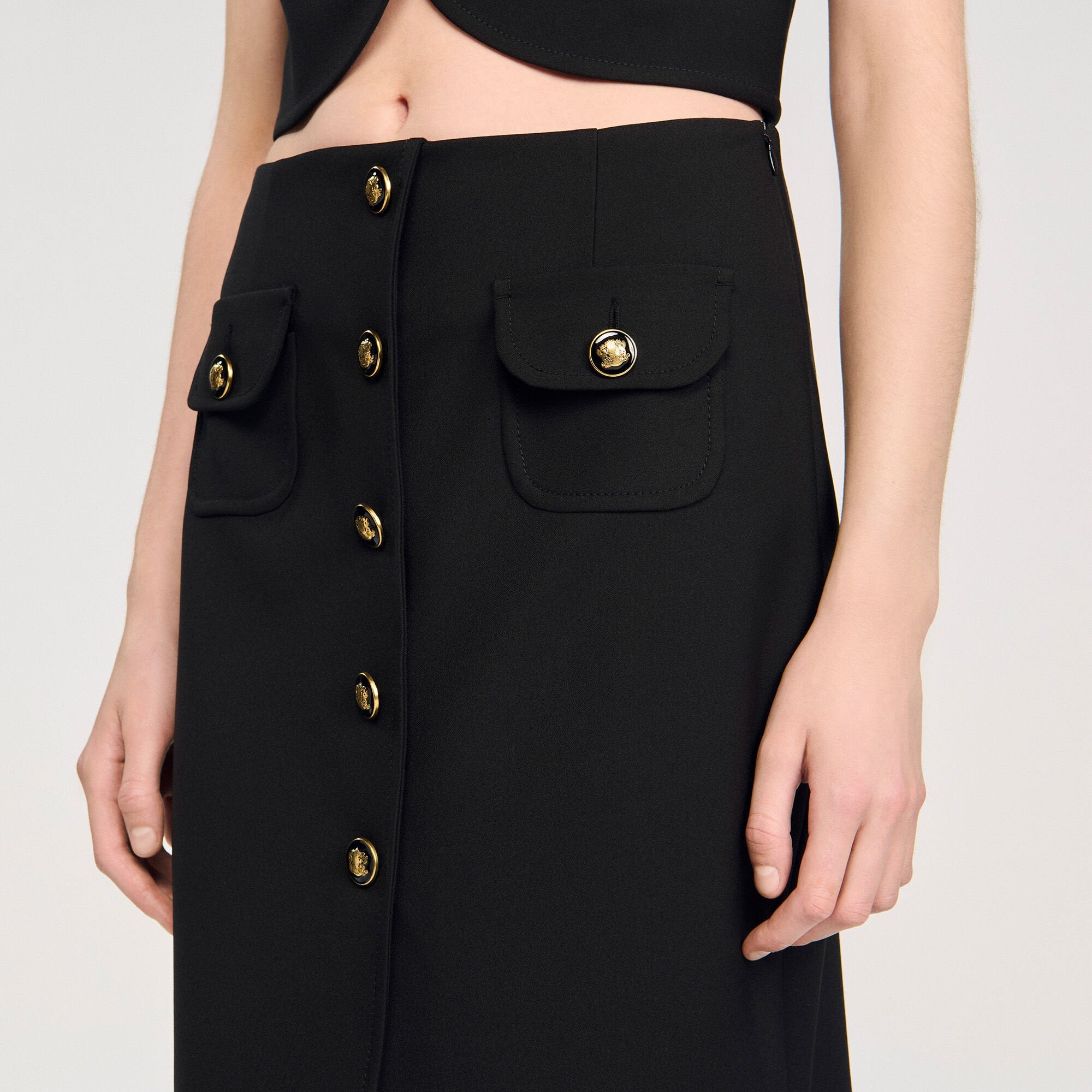 Sandro Women Buttoned midi skirt