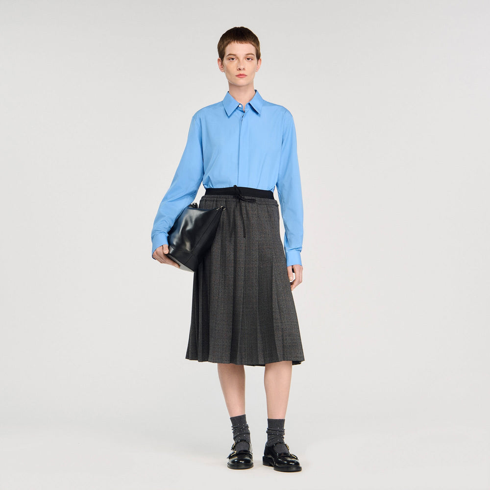 Sandro Women Midi pleated rhinestone skirt