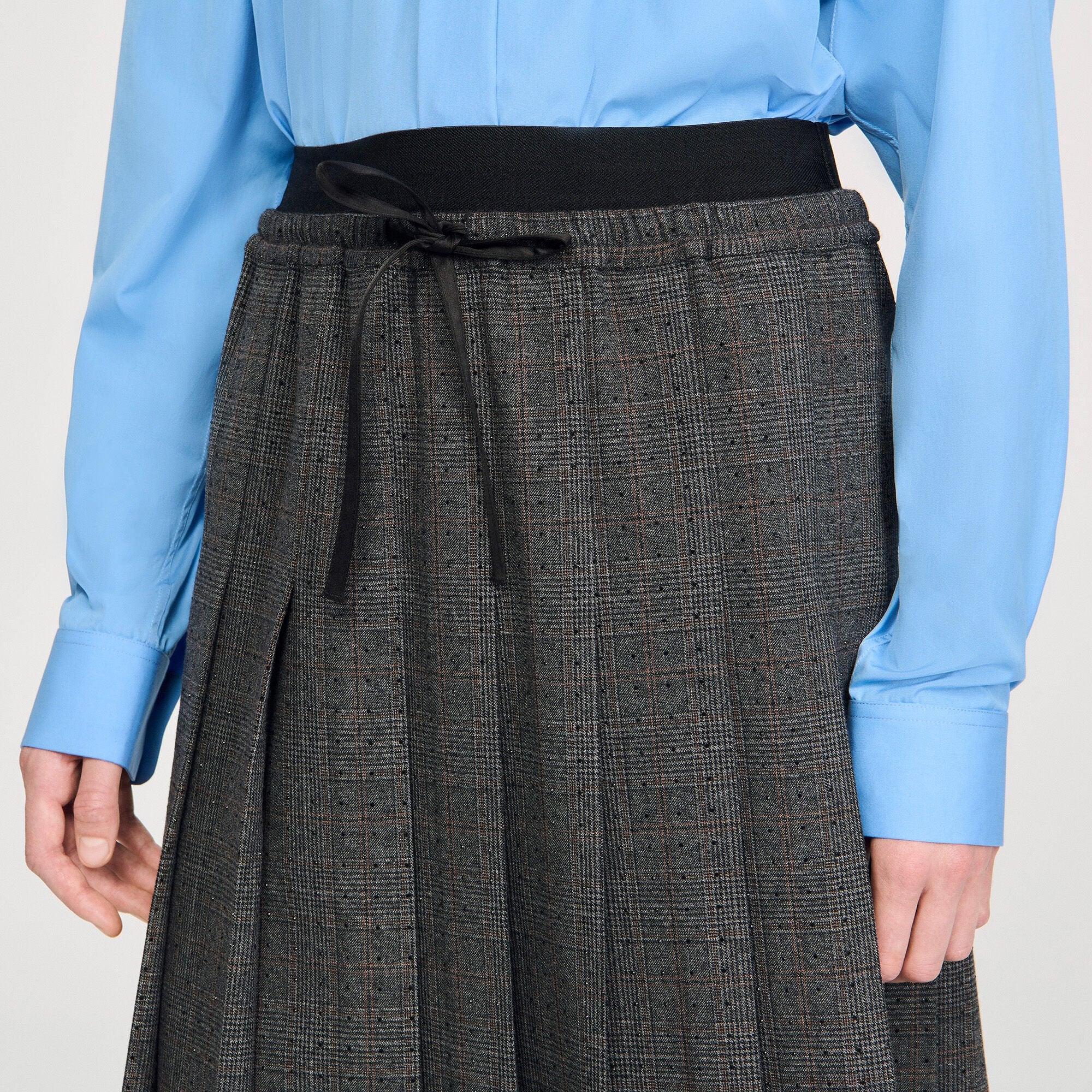 Sandro Women Midi pleated rhinestone skirt