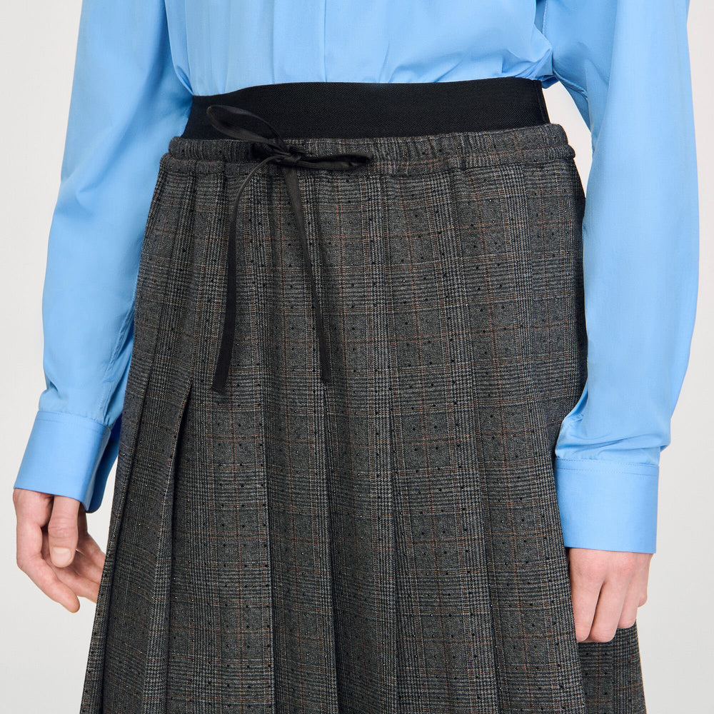 Sandro Women Midi pleated rhinestone skirt