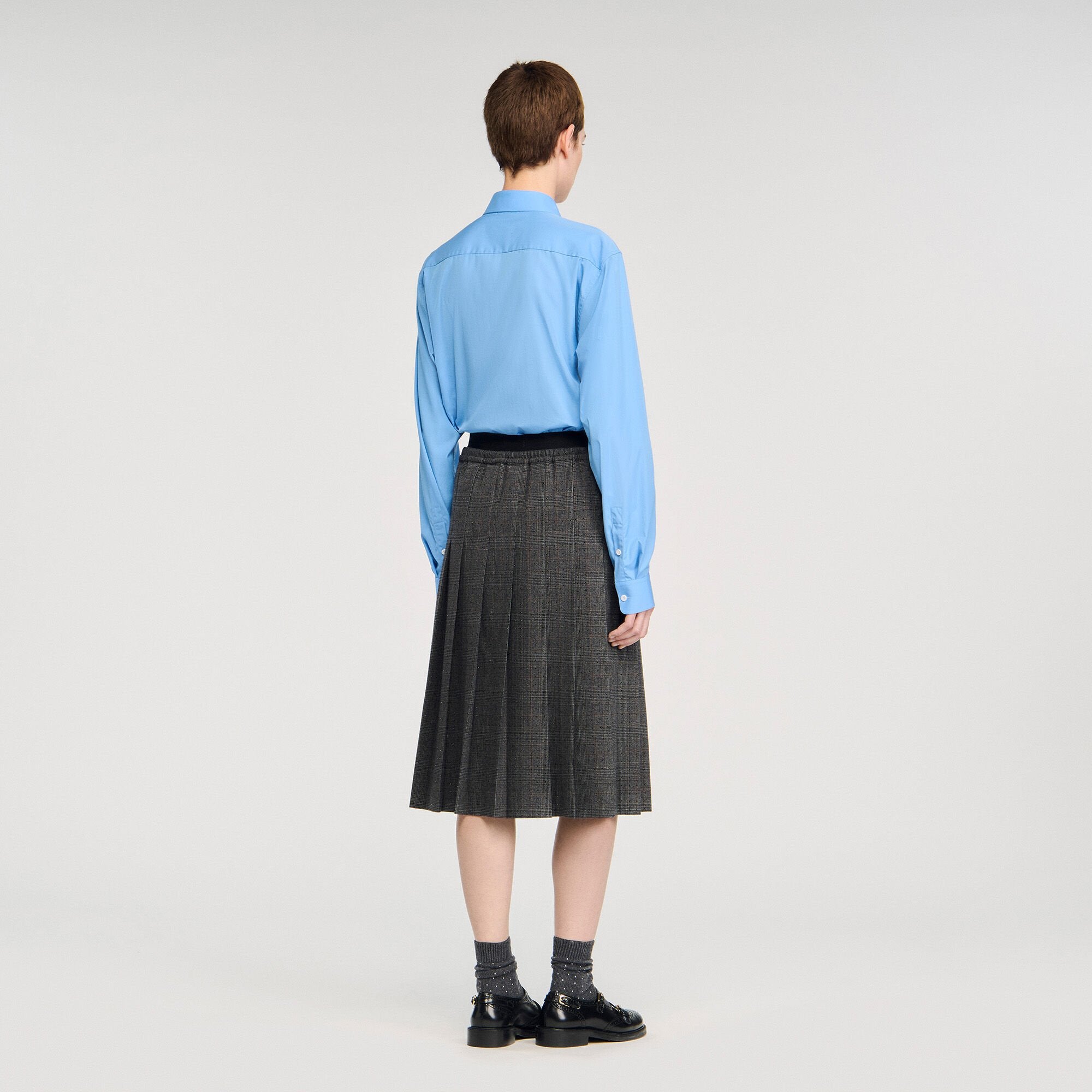 Sandro Women Midi pleated rhinestone skirt