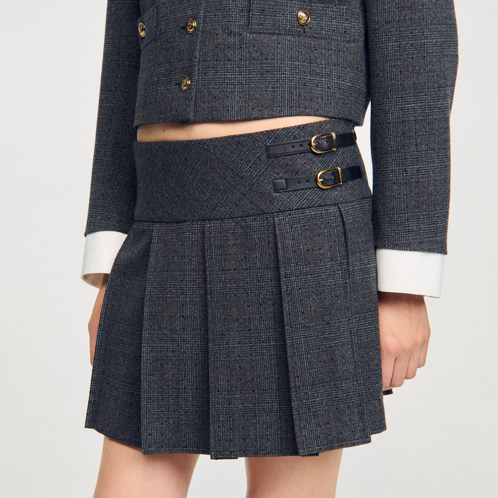 Sandro Women Mini rhinestone suit skirt