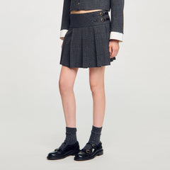 Sandro Women Mini rhinestone suit skirt