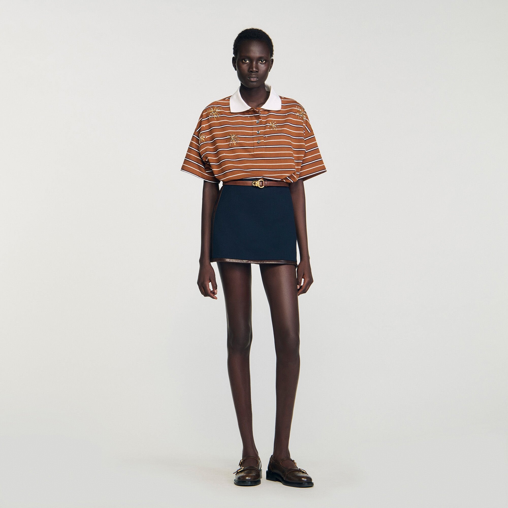 Sandro Women Mini skirt with leather bands