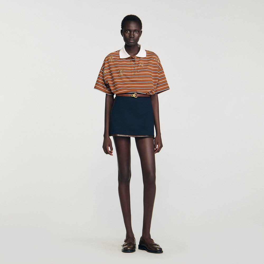 Sandro Women Mini skirt with leather bands