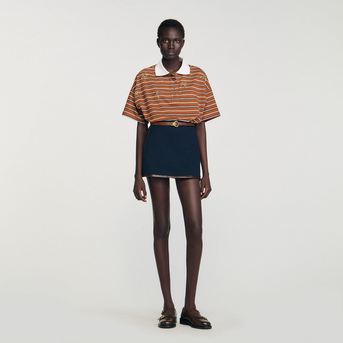 Sandro Women Mini skirt with leather bands