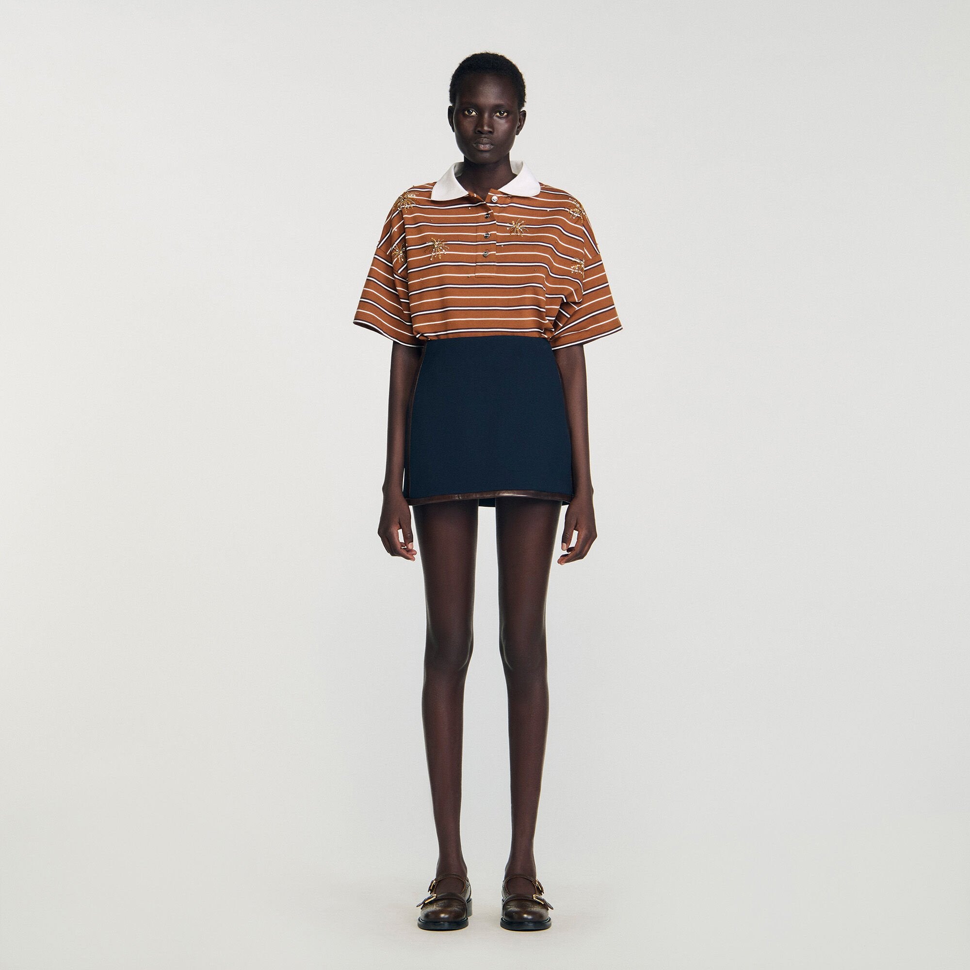 Sandro Women Mini skirt with leather bands