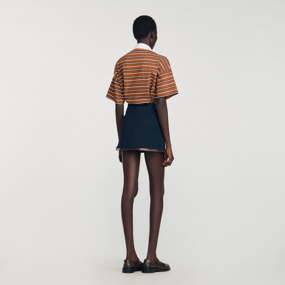 Sandro Women Mini skirt with leather bands