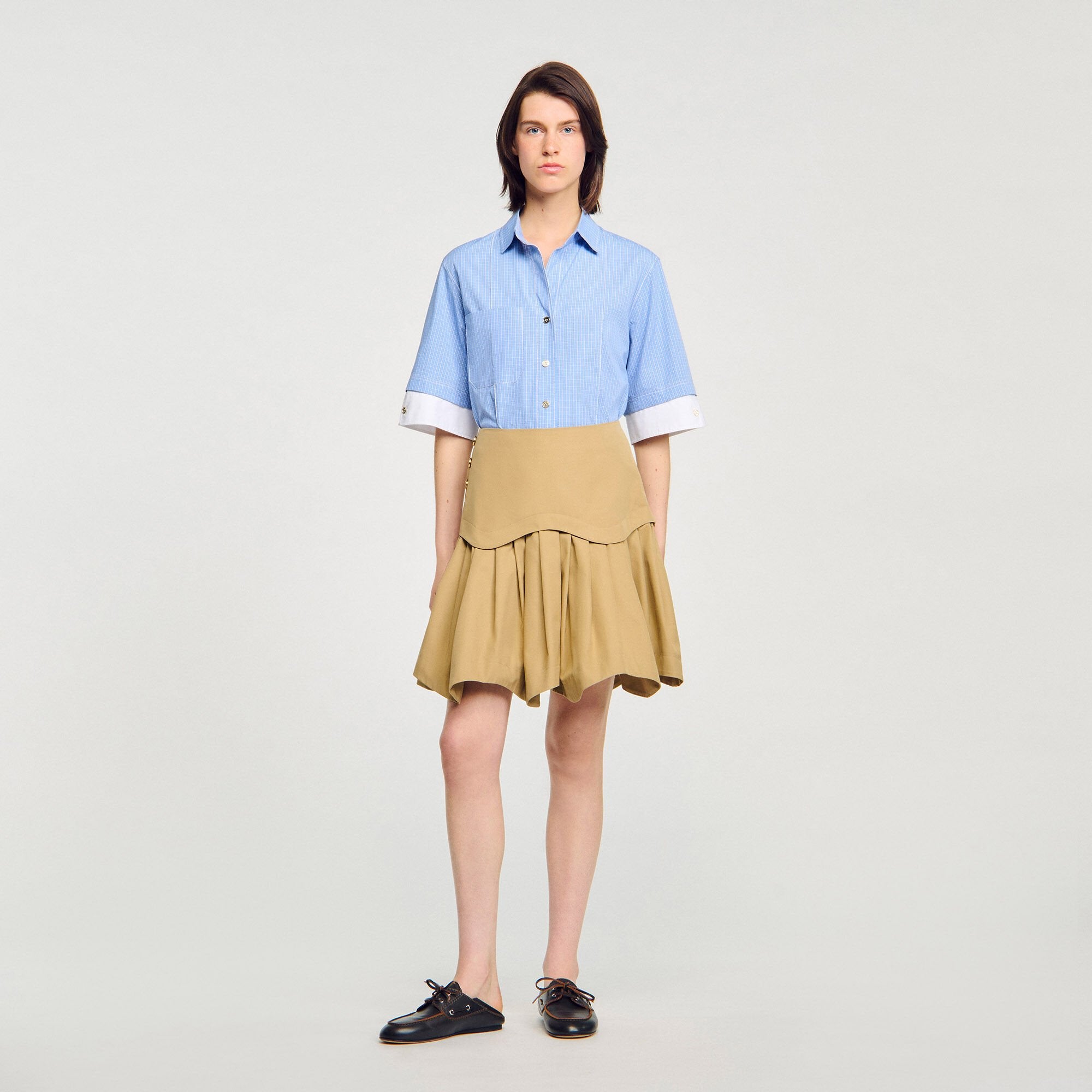 Sandro Women Mini flared pleated skirt